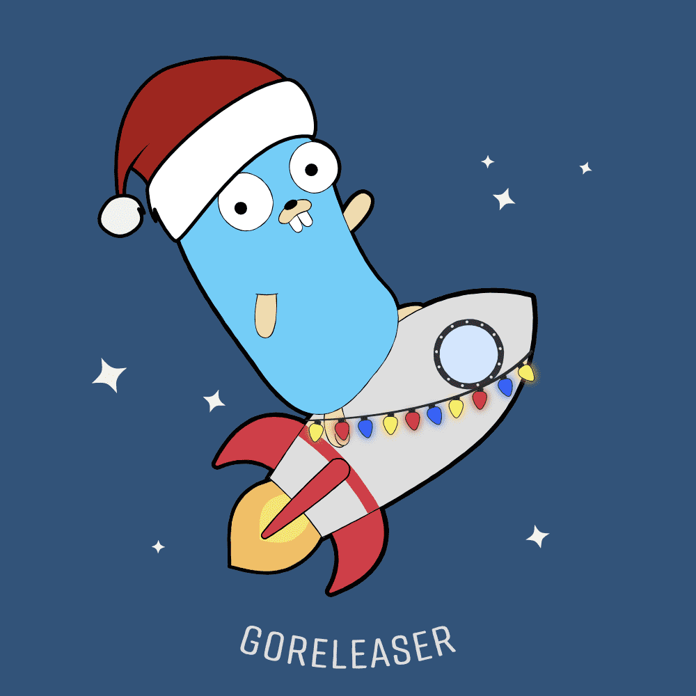 Christmas GoReleaser gopher!