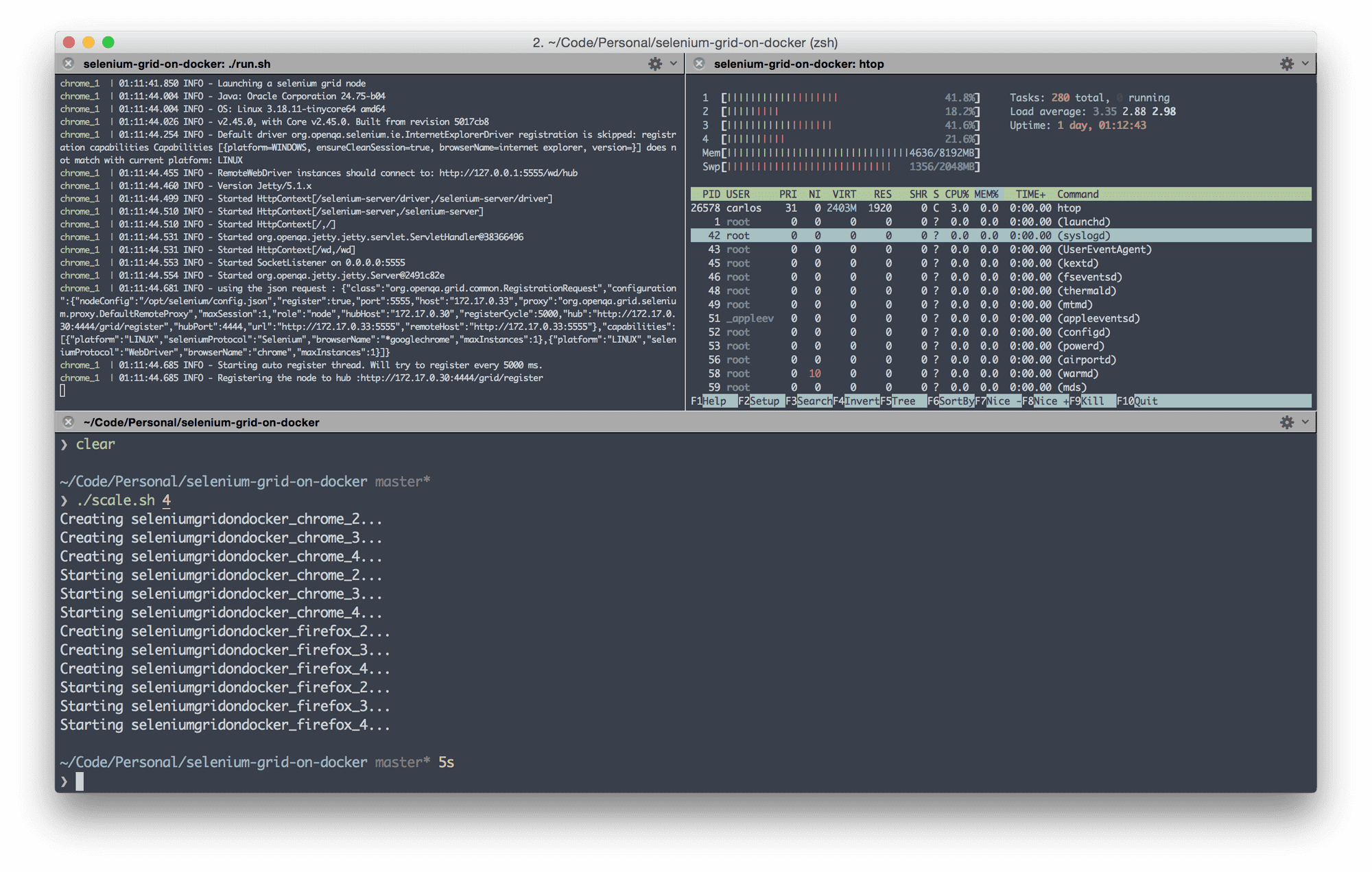 Running several selenium tests on my Mac.